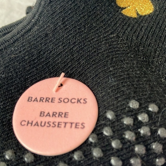 Kate Spade: 2 pair Black Barre Socks- grip bottom- open on top- one size - Picture 6 of 16